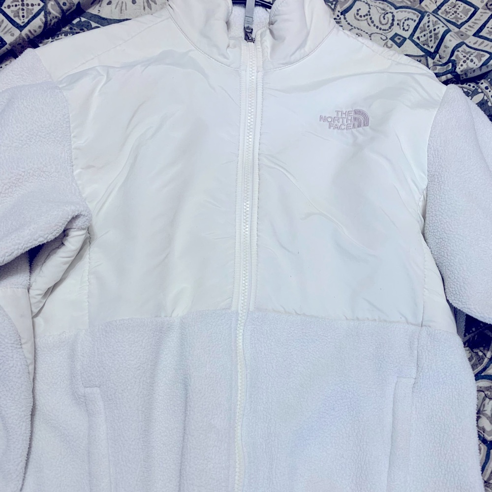 white north face Denali jacket